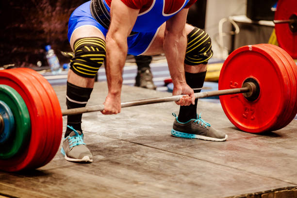 feet powerlifter weightlifting knee wraps support